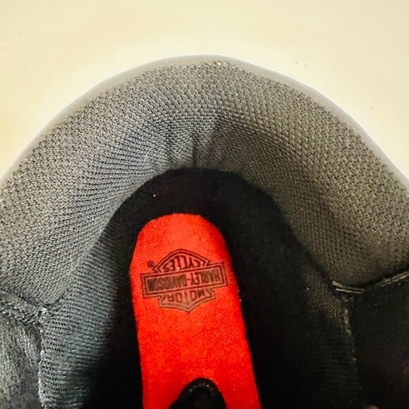 HARLEY DAVIDSON TRESSLER BLACK WITH RED HD LOGO LEATHER BOOTS D87288 - Picture 7 of 9